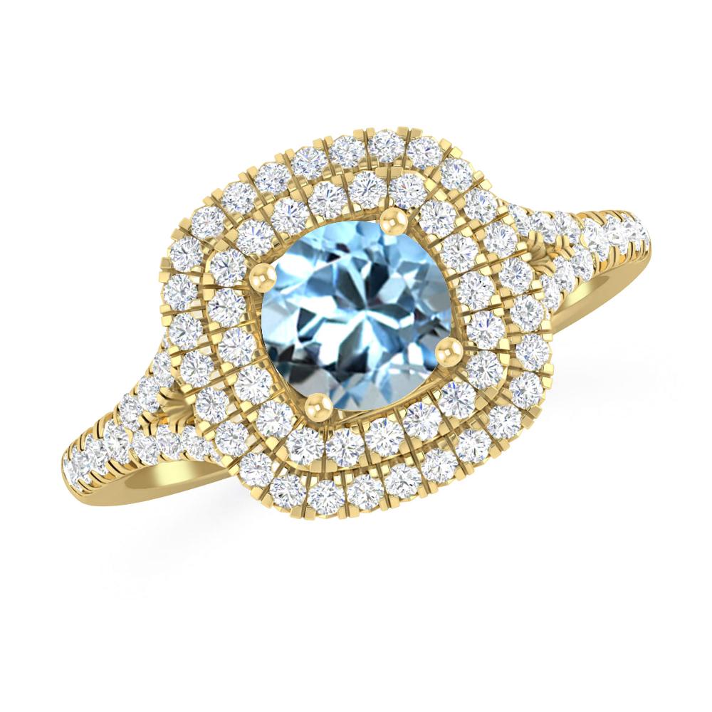 Yellow Gold - Aquamarine