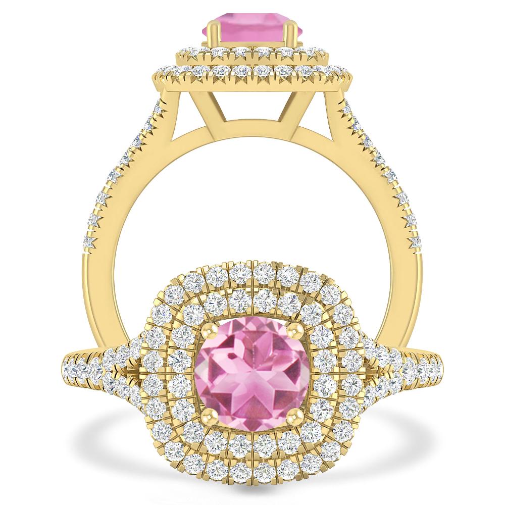 Yellow Gold - Pink Tourmaline
