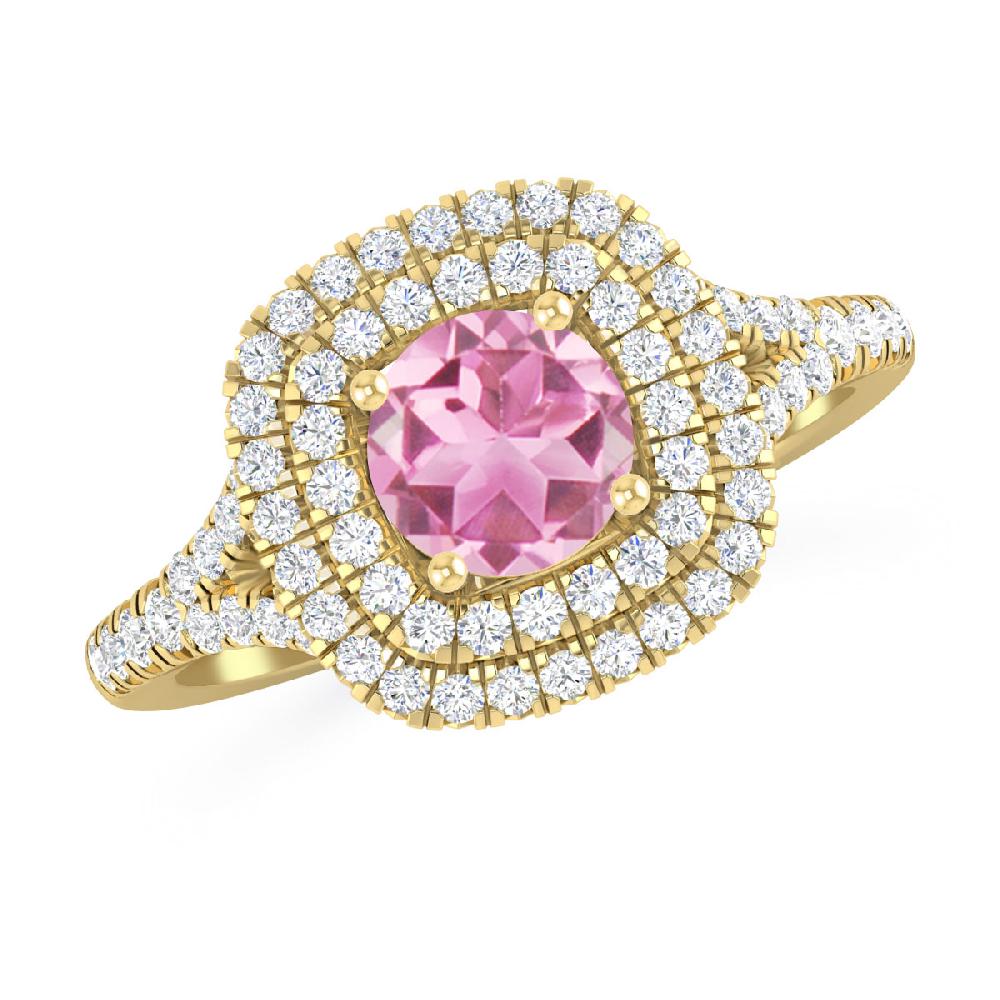 Yellow Gold - Pink Tourmaline