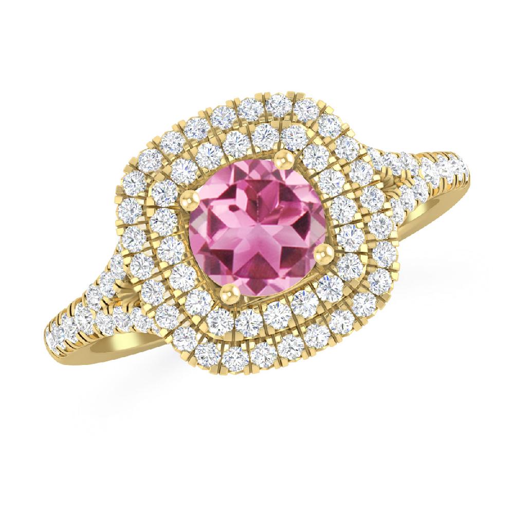 Yellow Gold - Pink Tourmaline