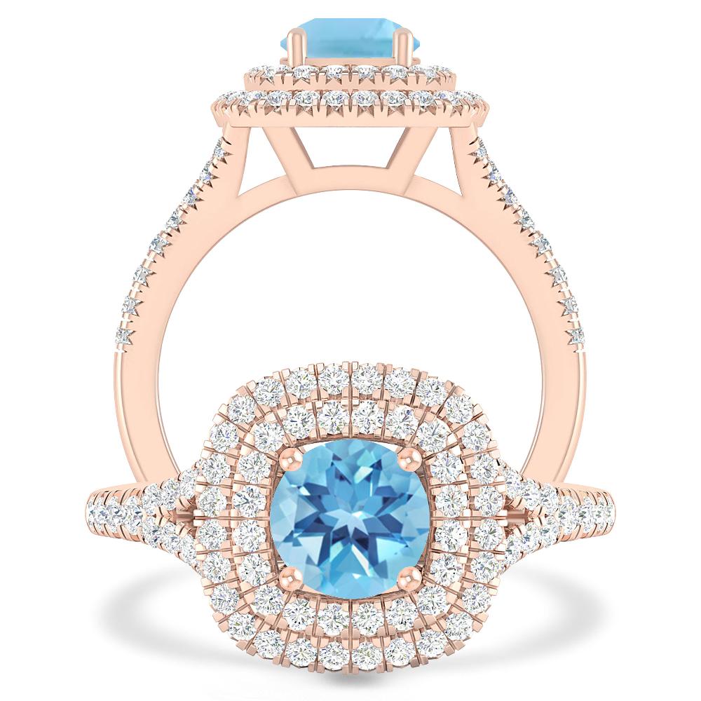 Rose Gold - Blue Topaz