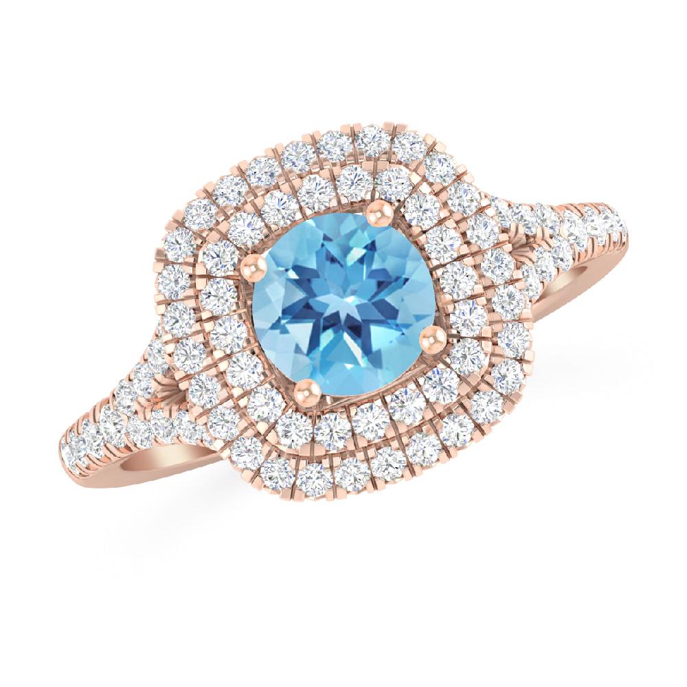 Rose Gold - Blue Topaz