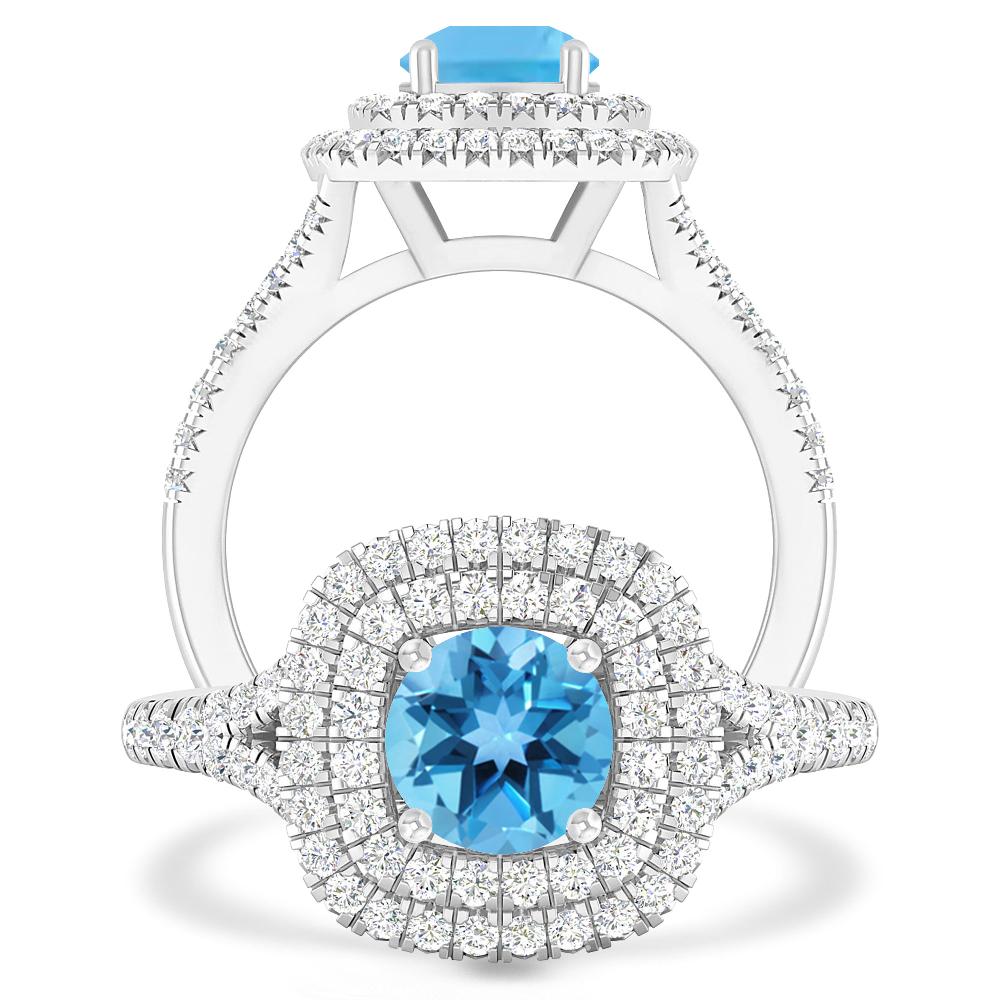 White Gold - Blue Topaz