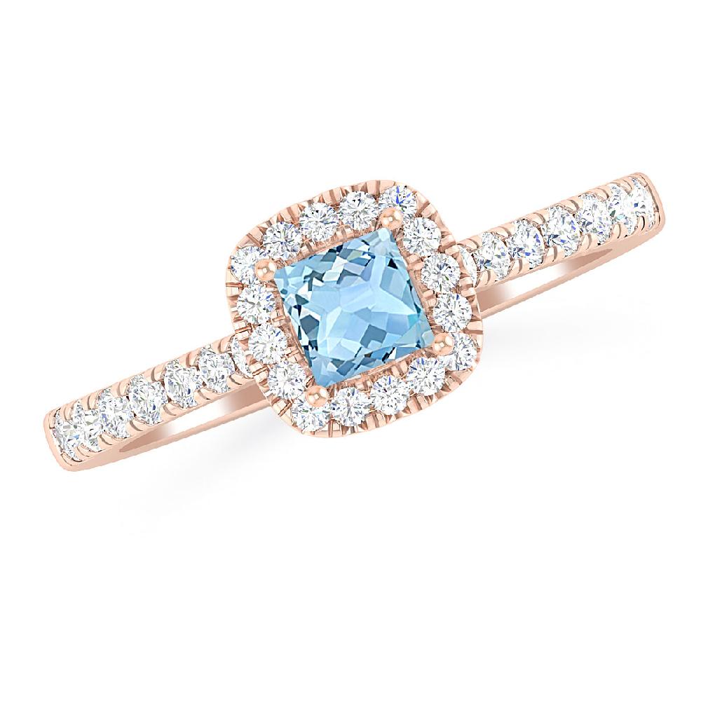 Rose Gold - Aquamarine