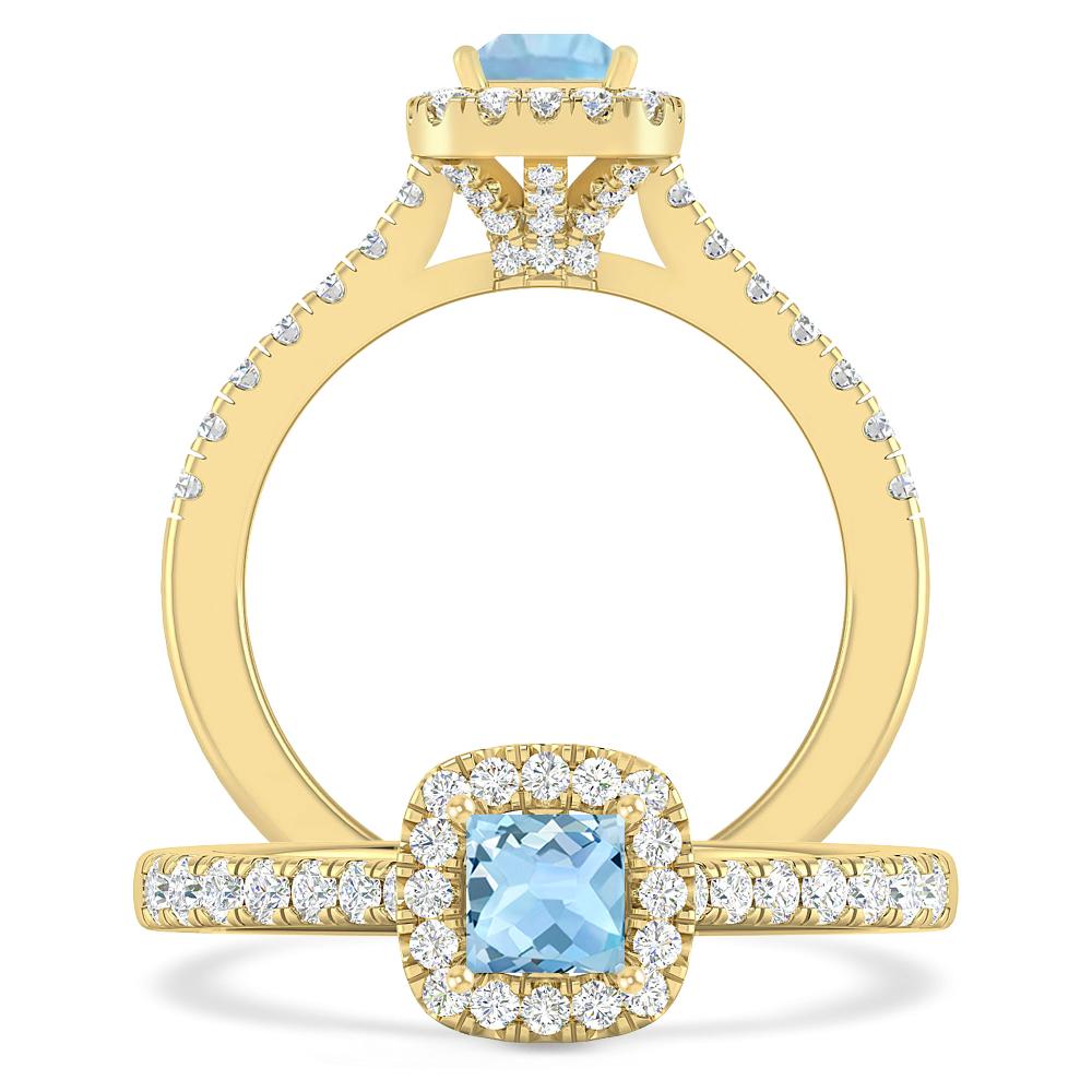 Yellow Gold - Aquamarine