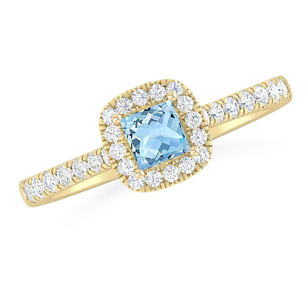 Yellow Gold - Aquamarine