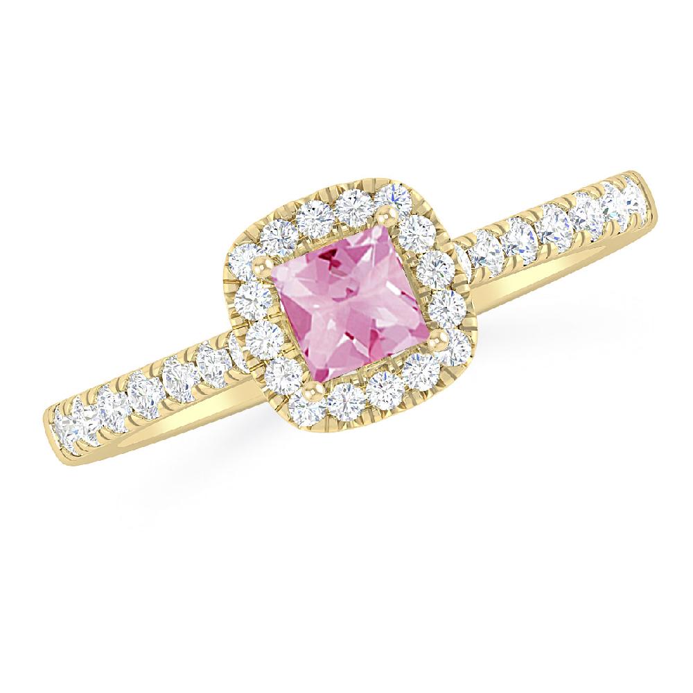 Yellow Gold - Pink Tourmaline