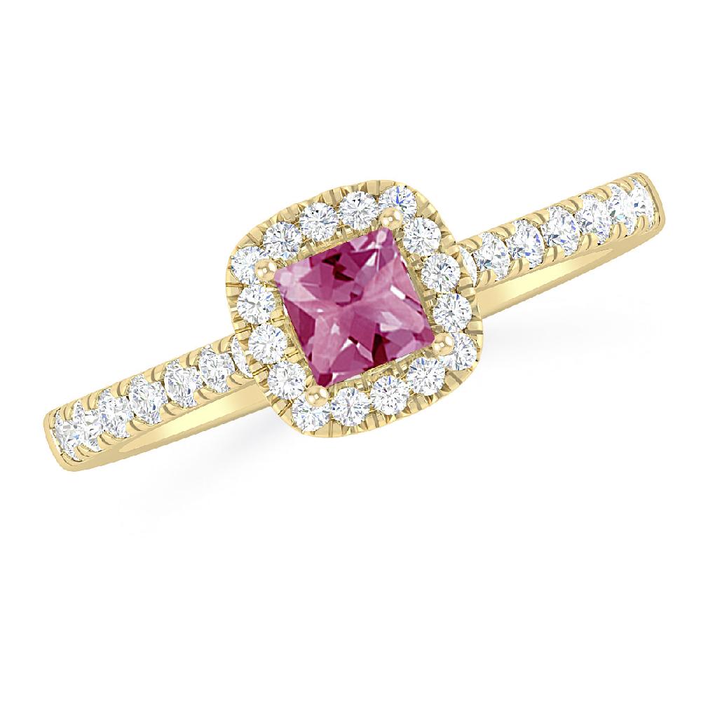 Yellow Gold - Pink Tourmaline