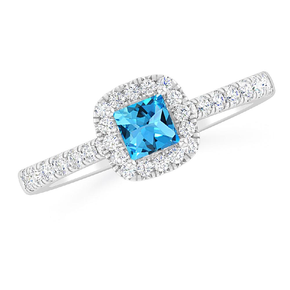 White Gold - Blue Topaz