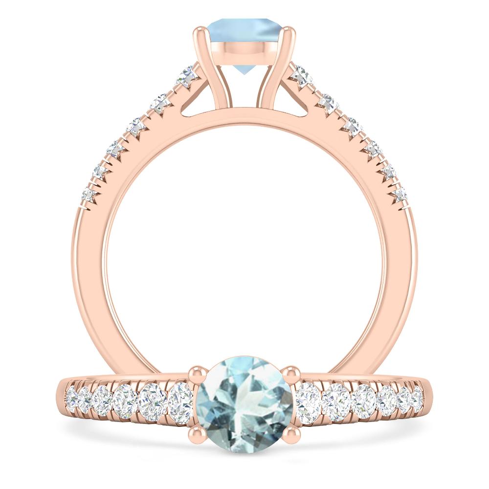 Rose Gold - Aquamarine