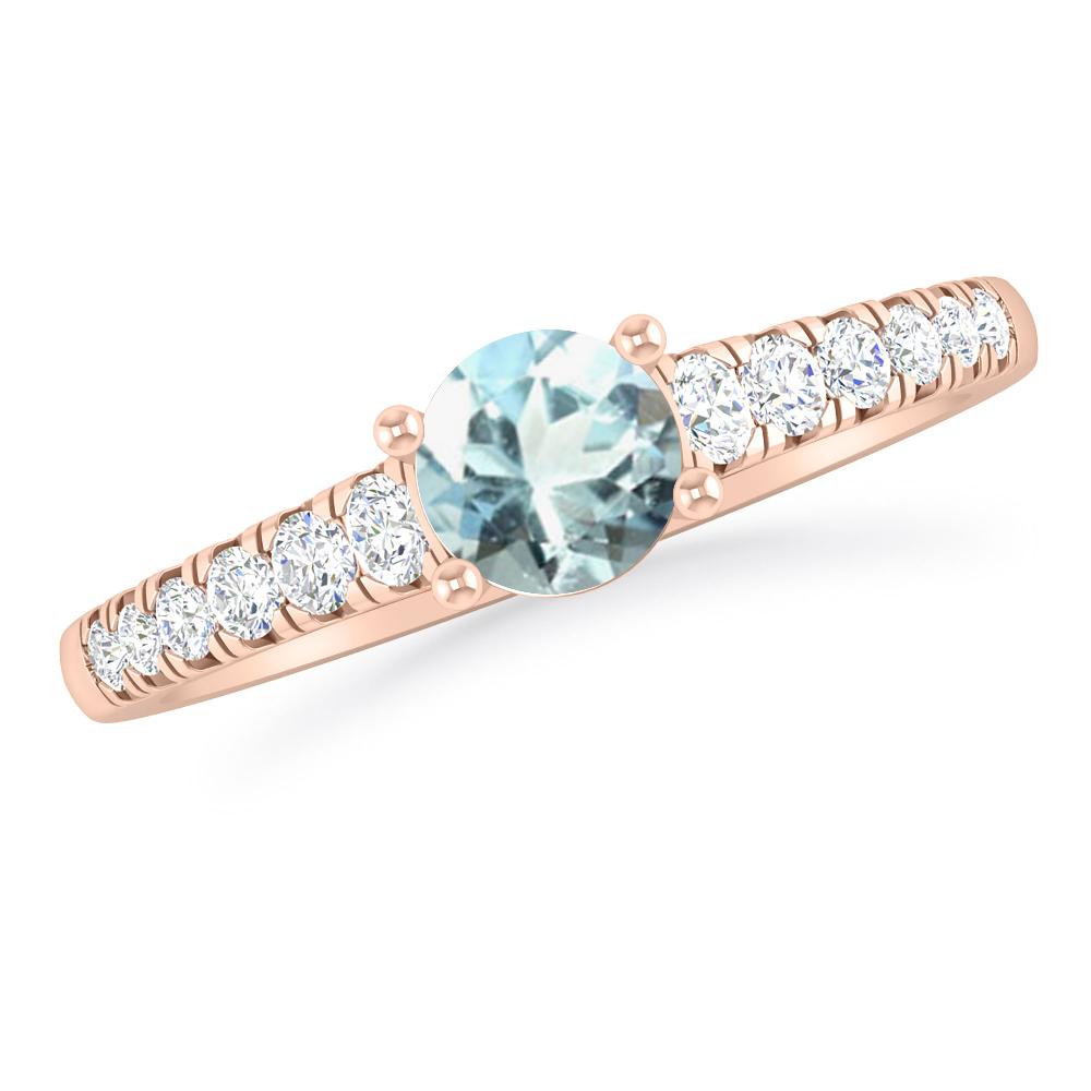 Rose Gold - Aquamarine