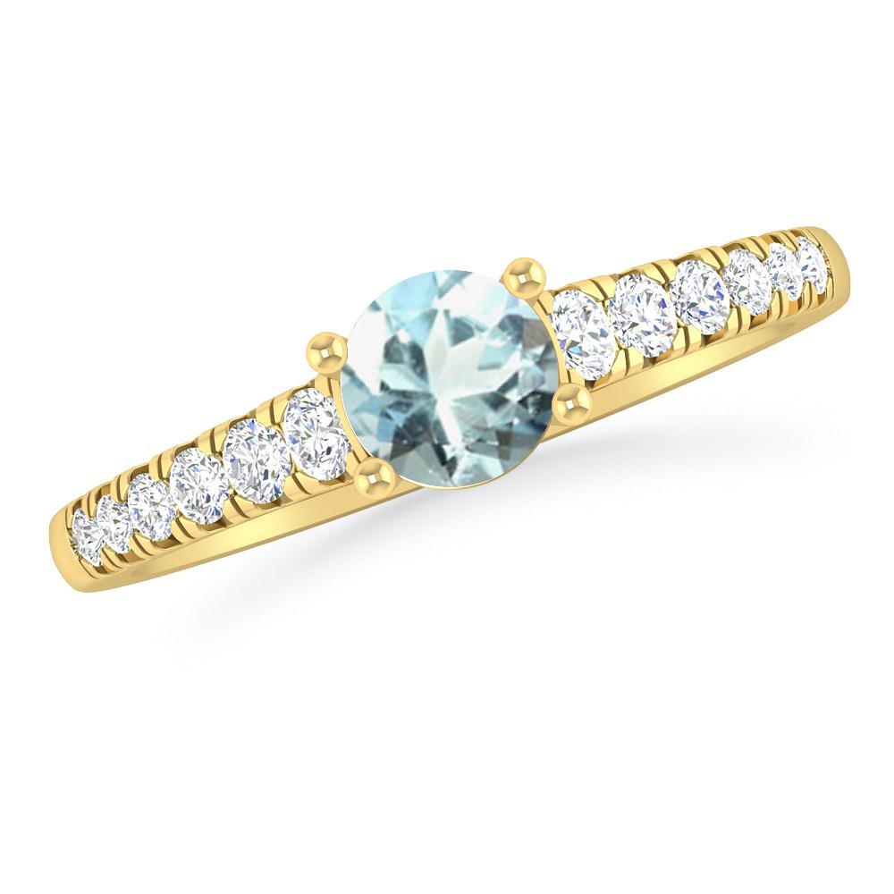 Yellow Gold - Aquamarine