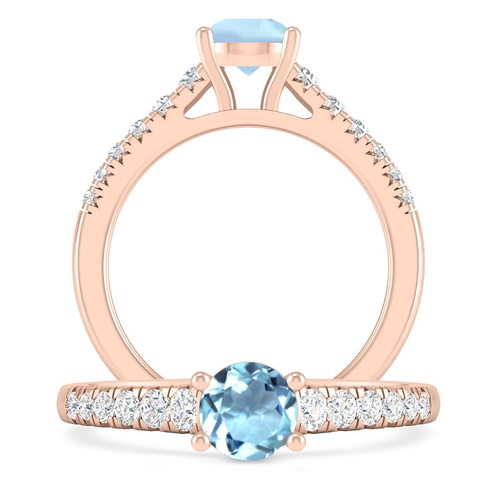 Rose Gold - Aquamarine