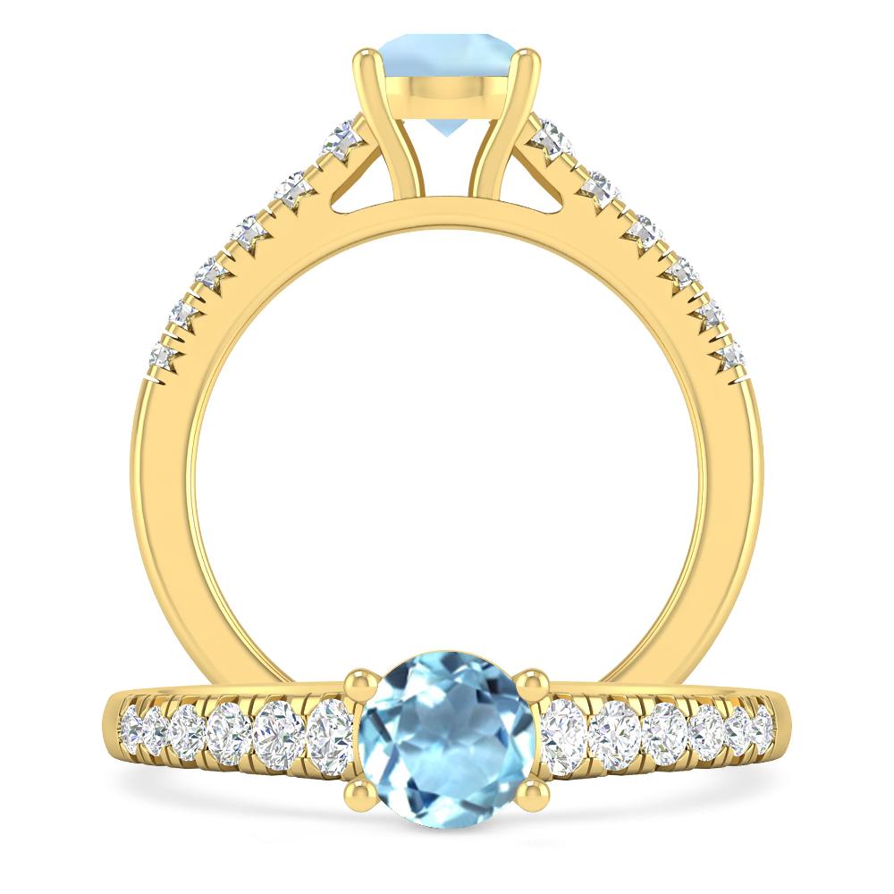 Yellow Gold - Aquamarine