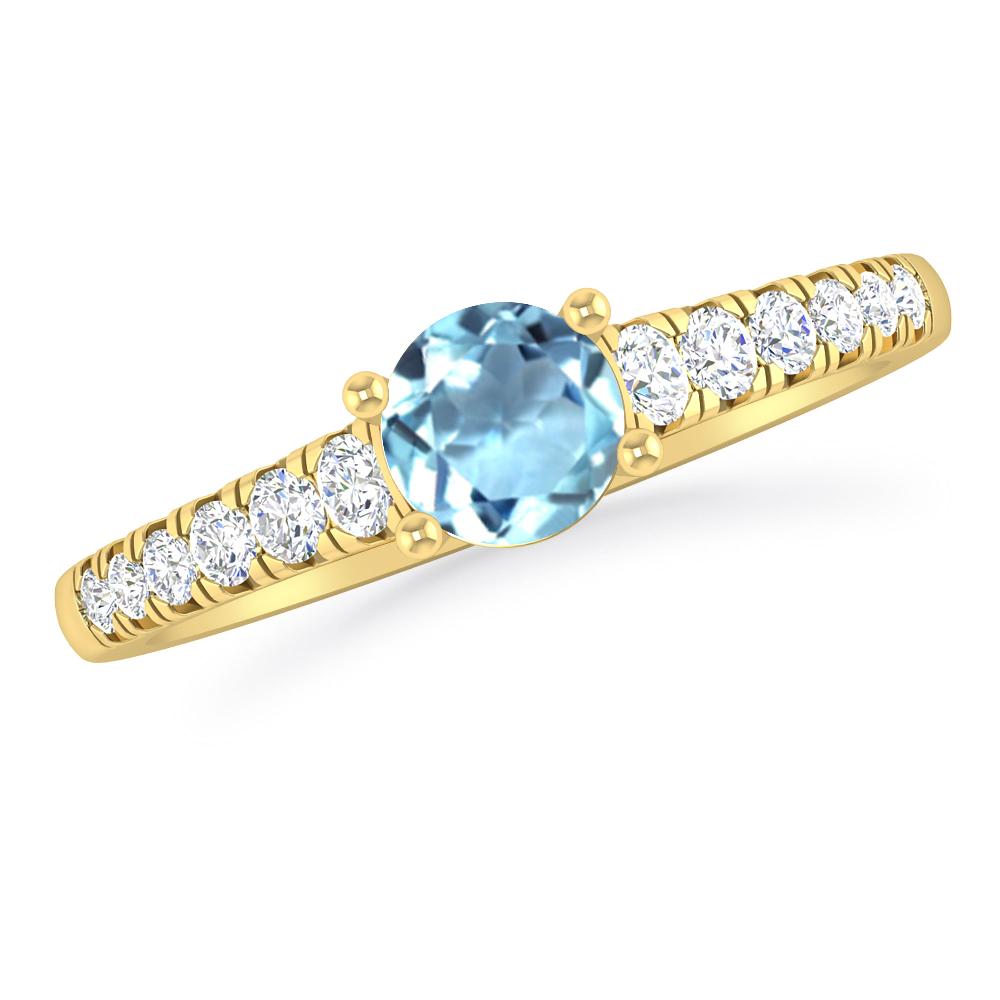 Yellow Gold - Aquamarine