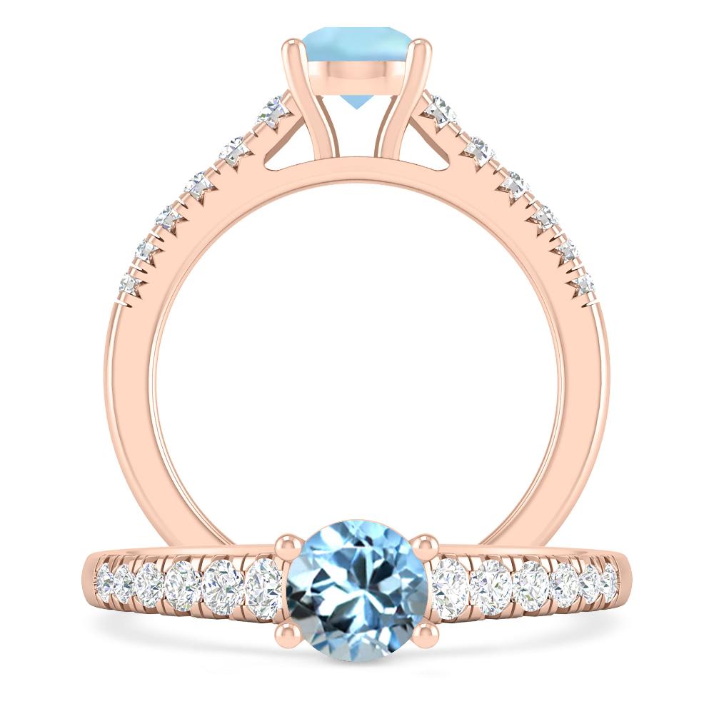 Rose Gold - Aquamarine