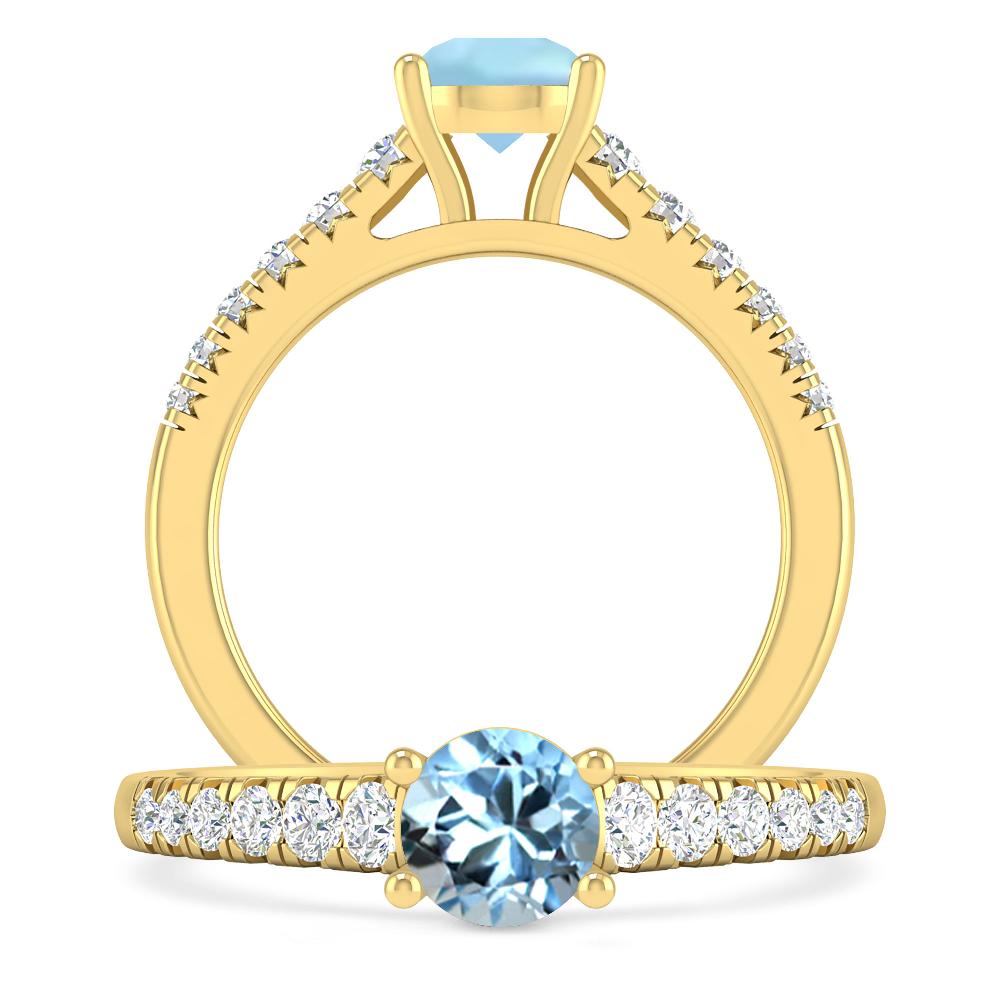 Yellow Gold - Aquamarine