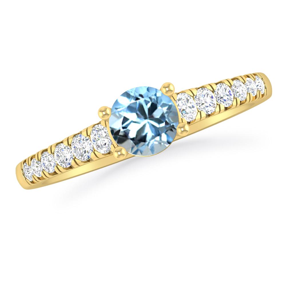 Yellow Gold - Aquamarine