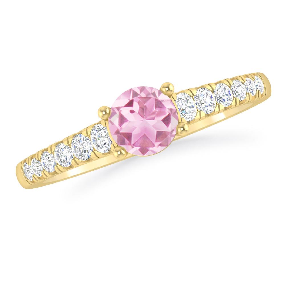 Yellow Gold - Pink Tourmaline