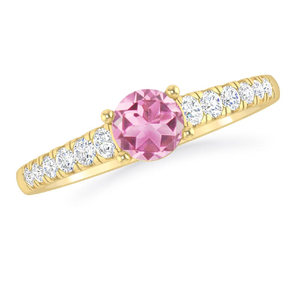 Yellow Gold - Pink Tourmaline