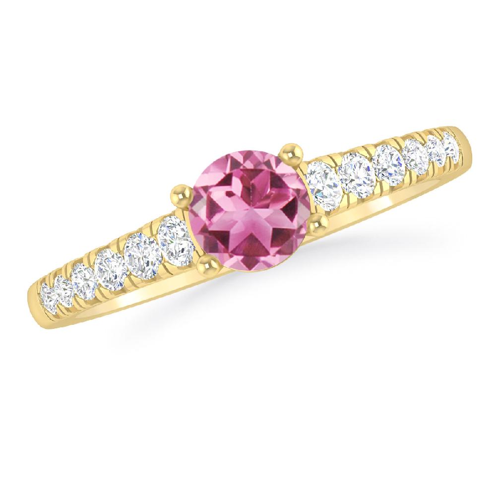 Yellow Gold - Pink Tourmaline