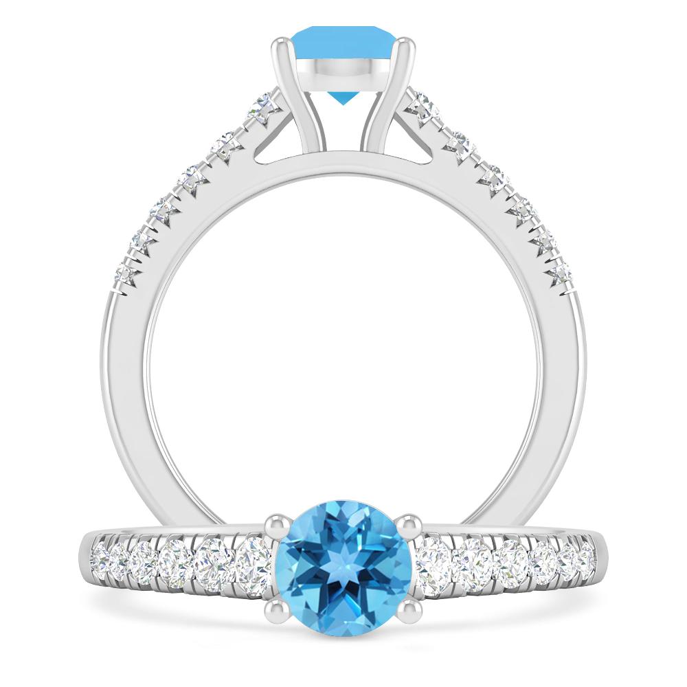 White Gold - Blue Topaz