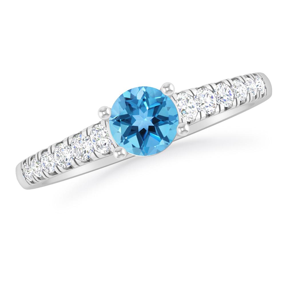 White Gold - Blue Topaz