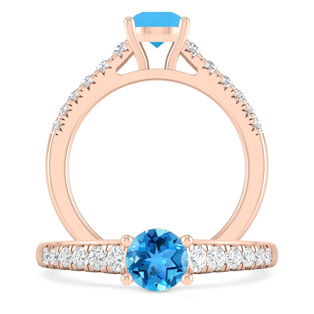 Rose Gold - Blue Topaz