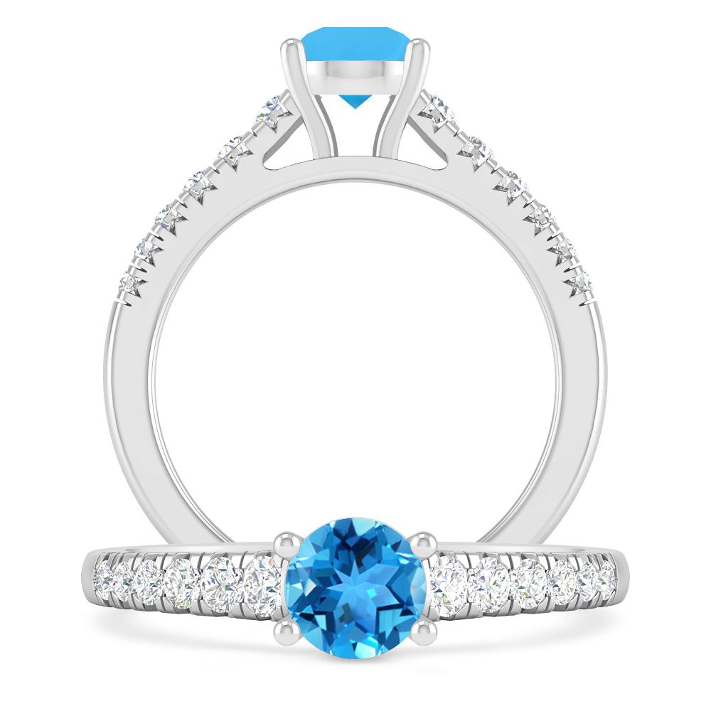 White Gold - Blue Topaz