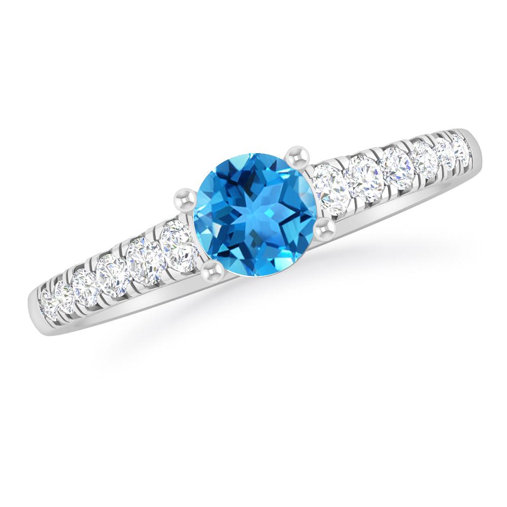 White Gold - Blue Topaz