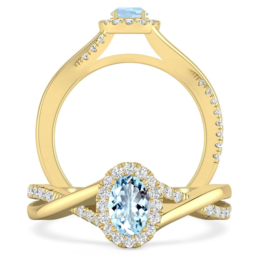 Yellow Gold - Aquamarine