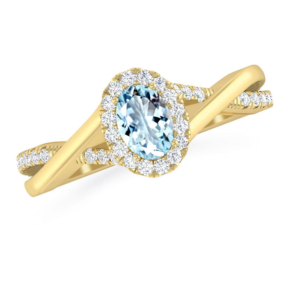 Yellow Gold - Aquamarine