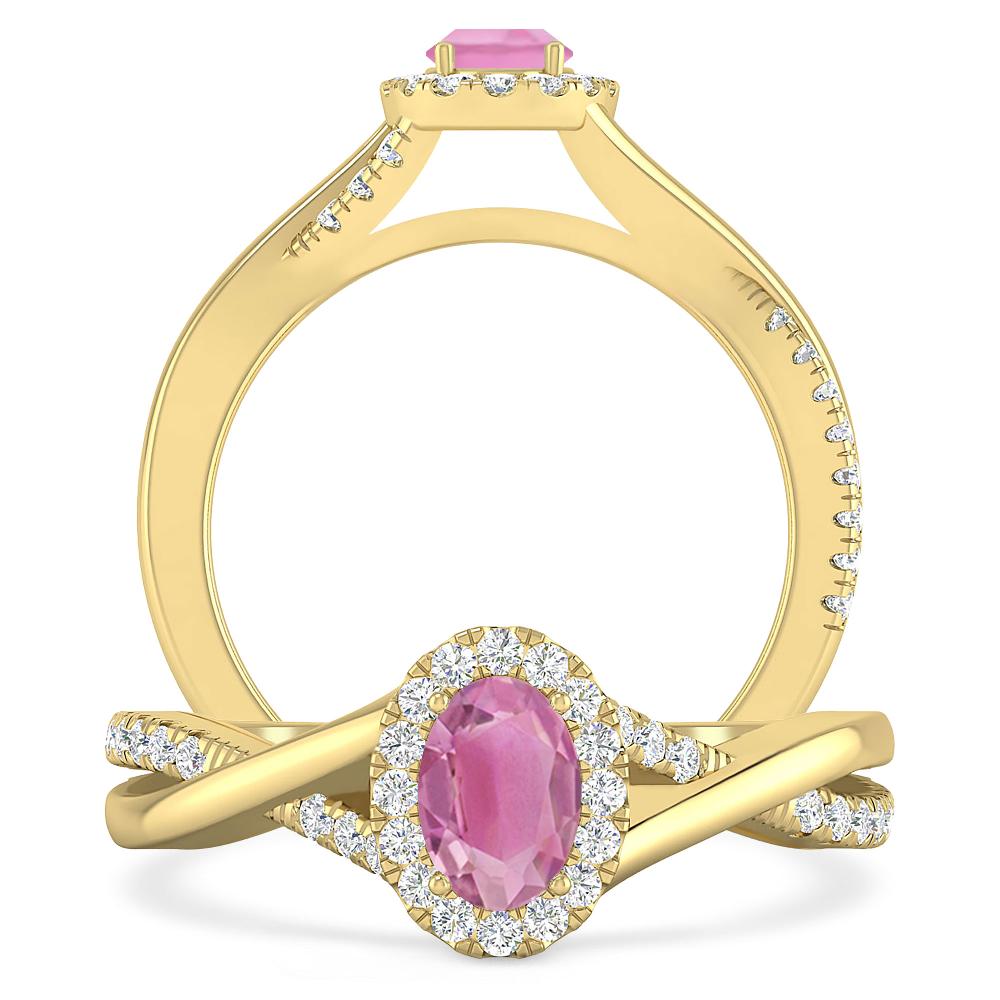 Yellow Gold - Pink Tourmaline