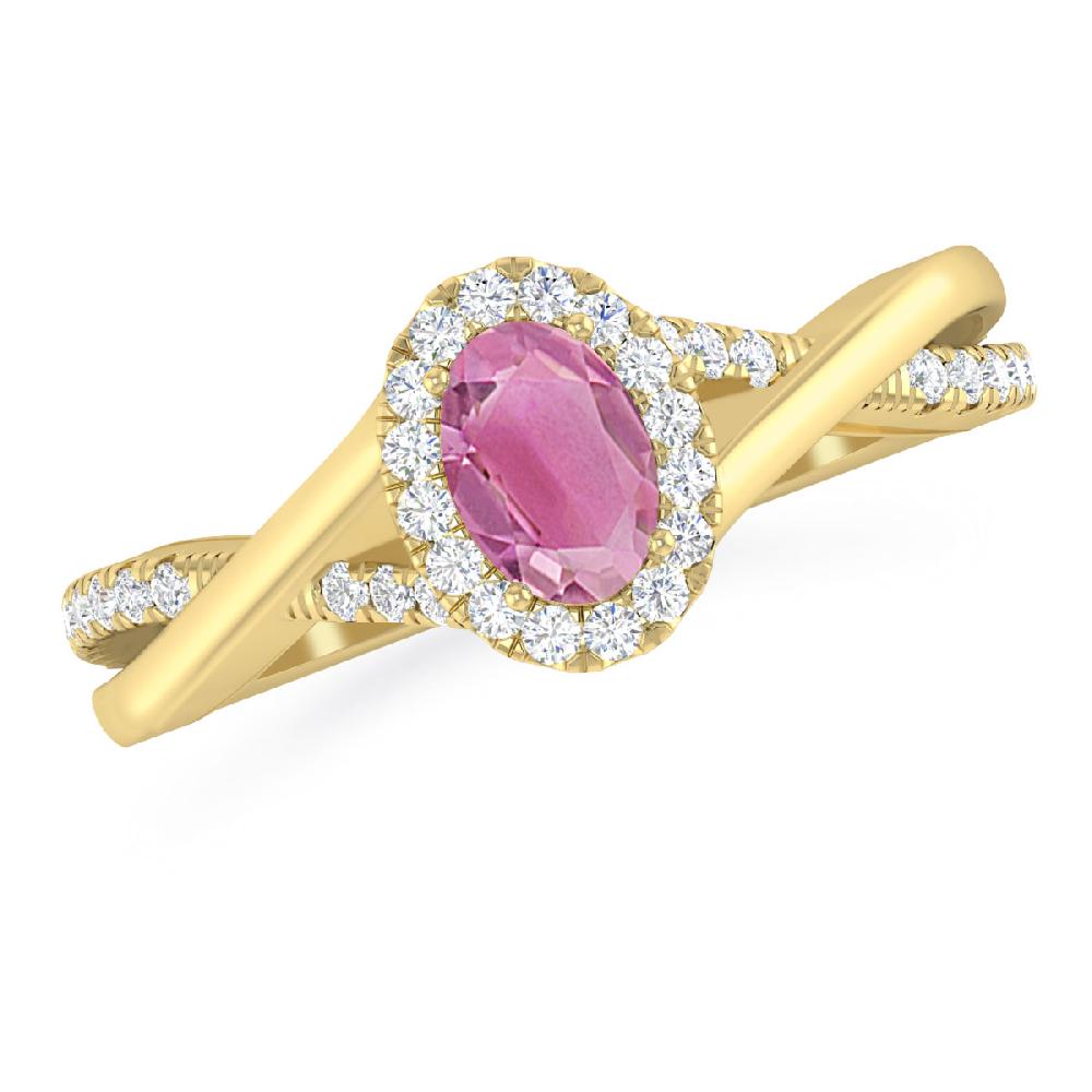 Yellow Gold - Pink Tourmaline