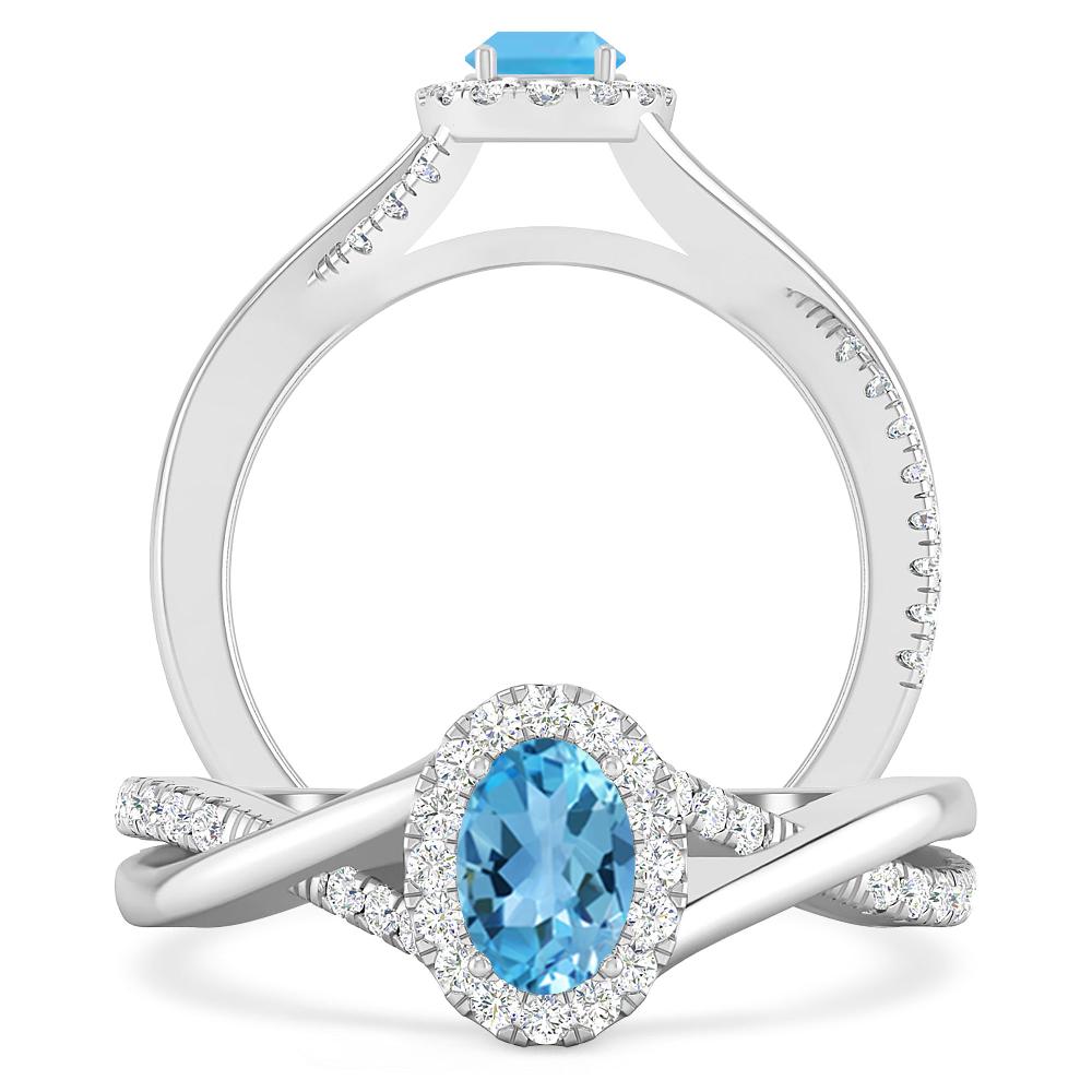 White Gold - Blue Topaz