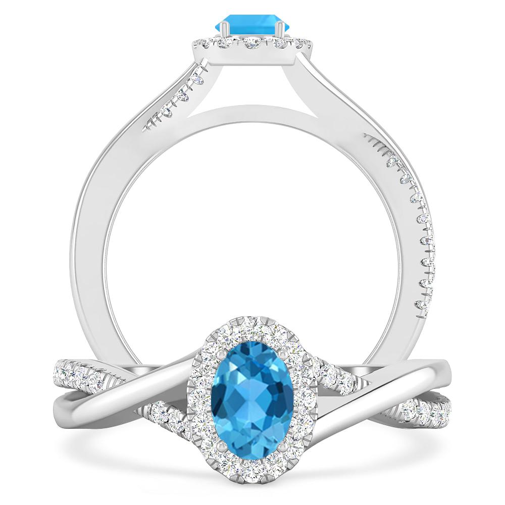 White Gold - Blue Topaz