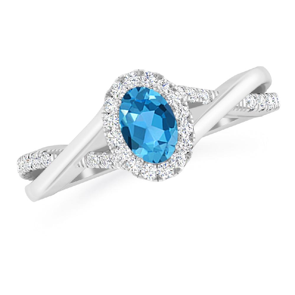 White Gold - Blue Topaz