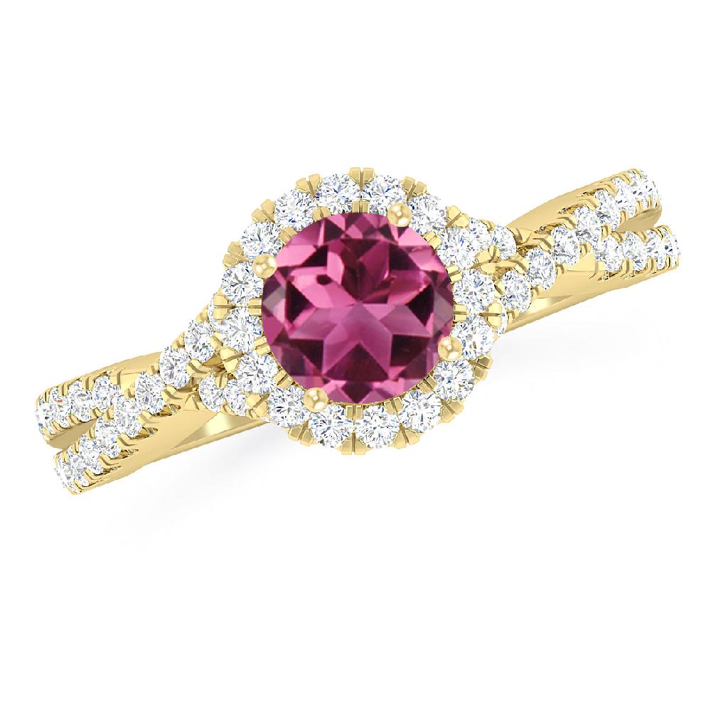 Yellow Gold - Pink Tourmaline