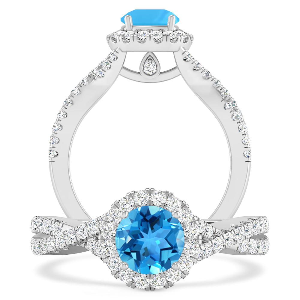 White Gold - Blue Topaz