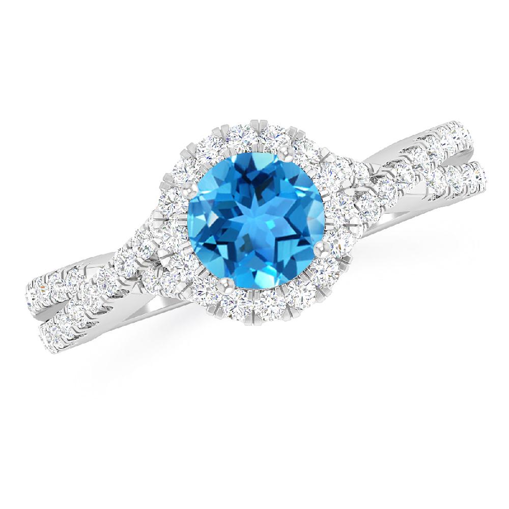 White Gold - Blue Topaz