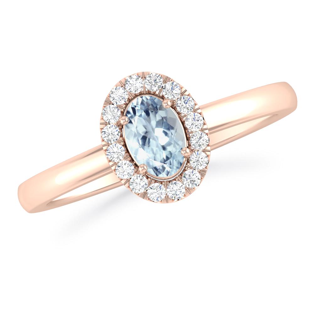 Rose Gold - Aquamarine