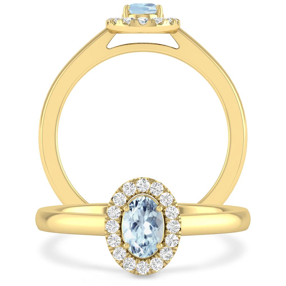 Yellow Gold - Aquamarine