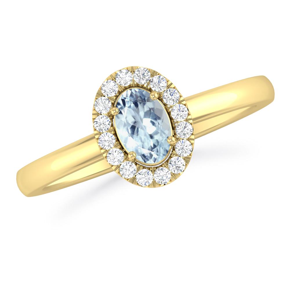 Yellow Gold - Aquamarine