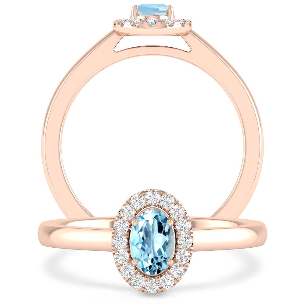 Rose Gold - Aquamarine