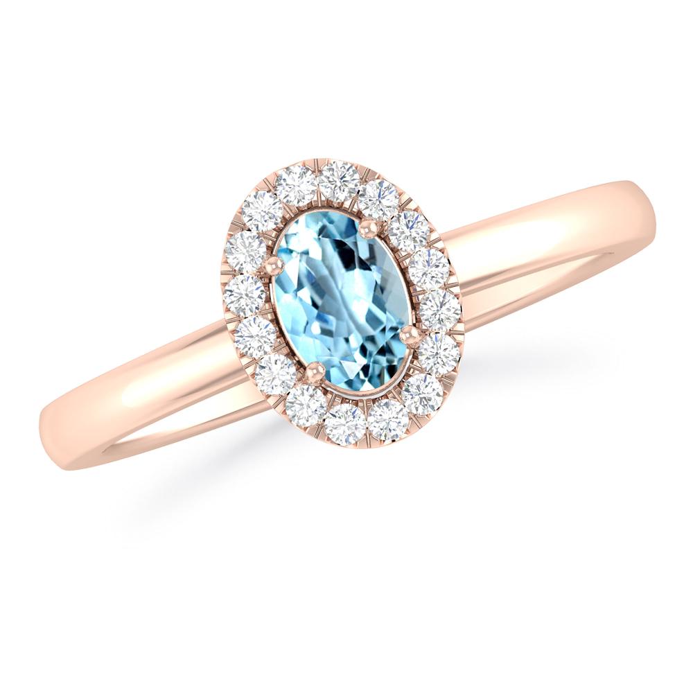 Rose Gold - Aquamarine