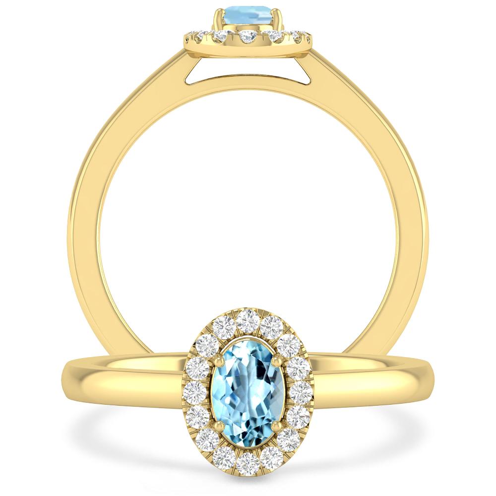 Yellow Gold - Aquamarine