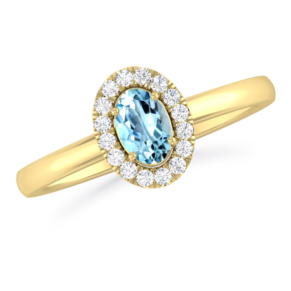 Yellow Gold - Aquamarine