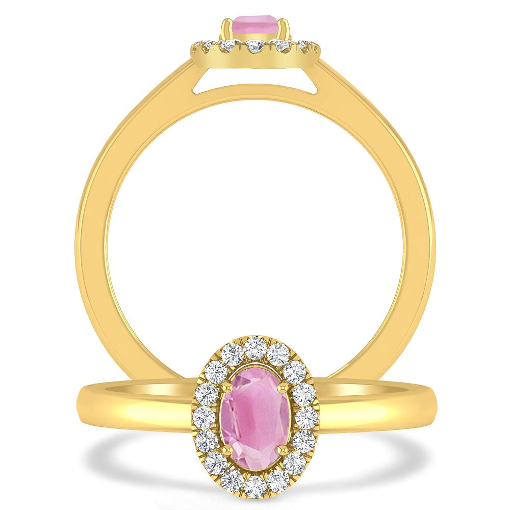 Yellow Gold - Pink Tourmaline