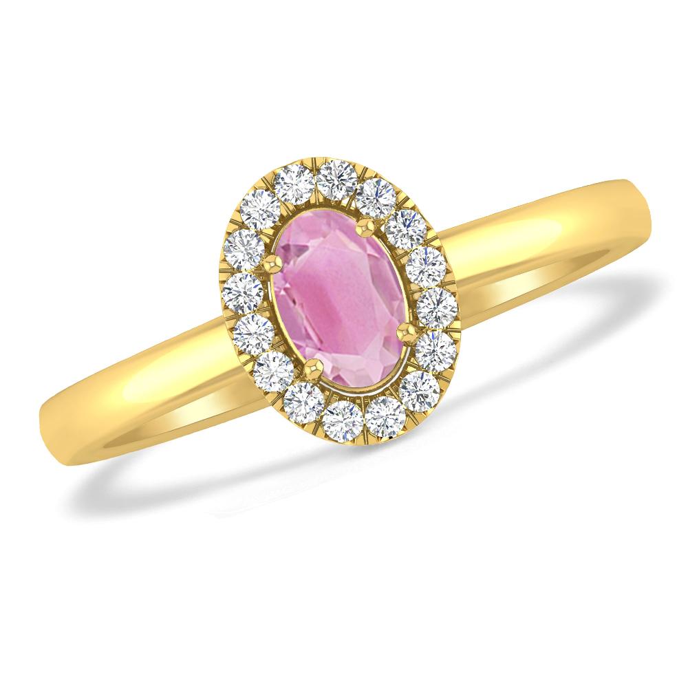 Yellow Gold - Pink Tourmaline