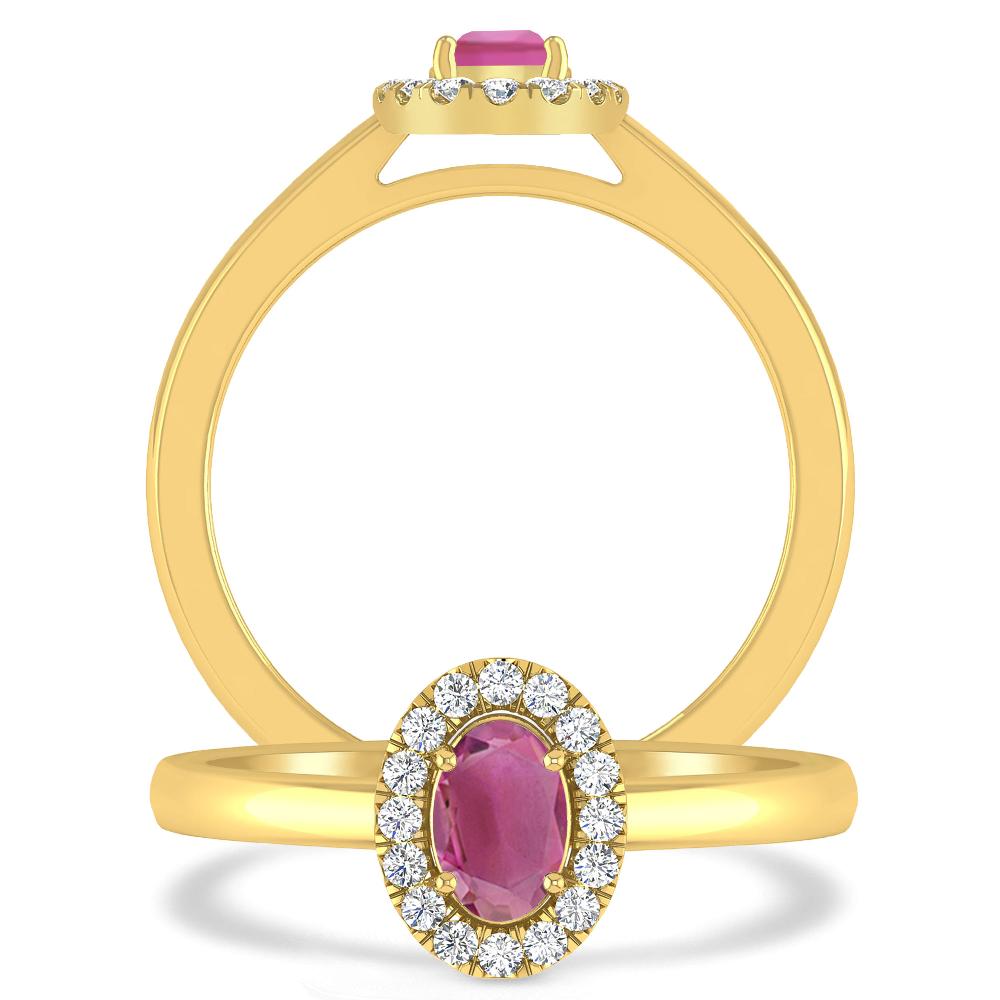 Yellow Gold - Pink Tourmaline